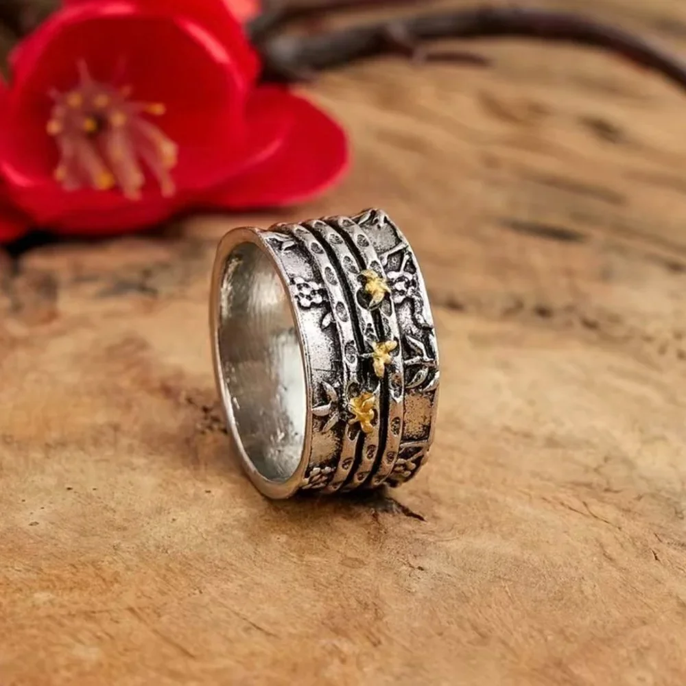 Bumble Bee Boho Two Tone Ring #1160 - Picture 7 of 8